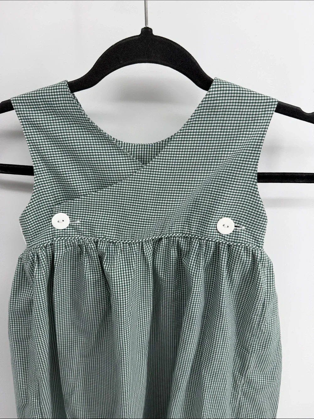 Mom & Me gingham plaid smocked school bus embroidered sleeveless tank dress sz 5